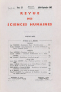 Revue des Sciences Humaines, n°127/juillet - septembre 1967