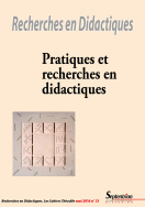 Recherches en Didactiques, n°21/mai 2016