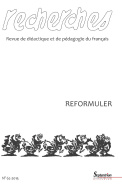 Recherches, n° 62/1<sup>er</sup> semestre 2015