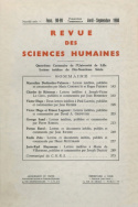 Revue des Sciences Humaines, n°98-99/avril -septembre 1960