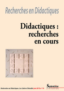 Recherches en Didactiques, n°19/juin 2015