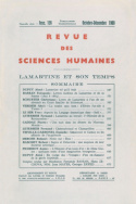 Revue des Sciences Humaines, n°136/octobre - décembre 1969