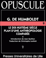 G. De Humboldt le dix-huitième siècle plan d'une anthropologie comparée